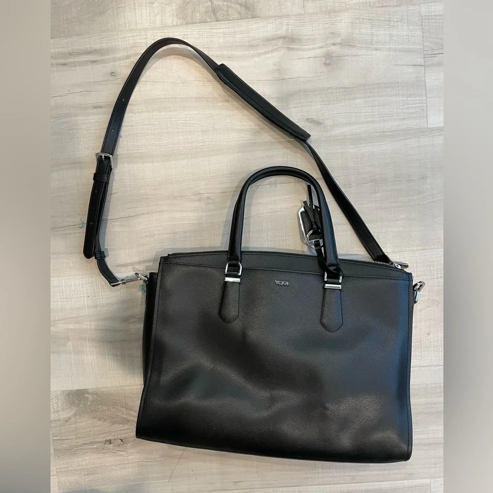 Tumi Leather Messenger Laptop Bag